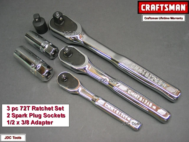 CRAFTSMAN 3PC 1/4 3/8 1/2 dr 72 Tooth Ratchet set new EUR 65,22 ...