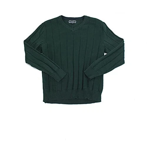 Club Room Mens Drop-Needle V-Neck Sweat Pine Grove L DARK GREEN Size LARGE S/S