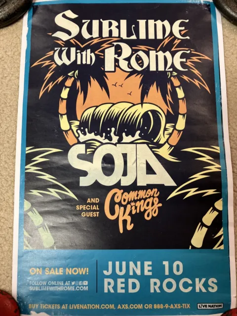 SUBLIME WITH ROME | SOJA | COMMON KINGS 2019 Red Rocks ULTRA RARE TOUR Poster