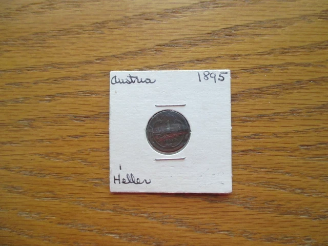 1895 Austria 1 Heller High Grade Vintage Coin