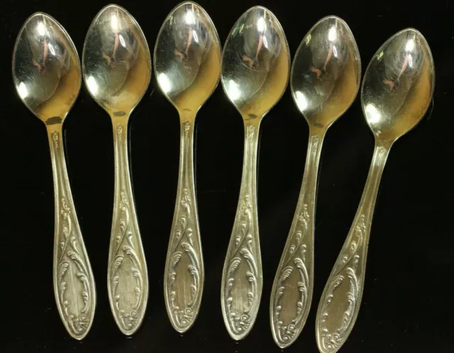 6 PCS Vintage Russian USSR Melchior SILVER PLATED COFFEE SPOONS Set T044