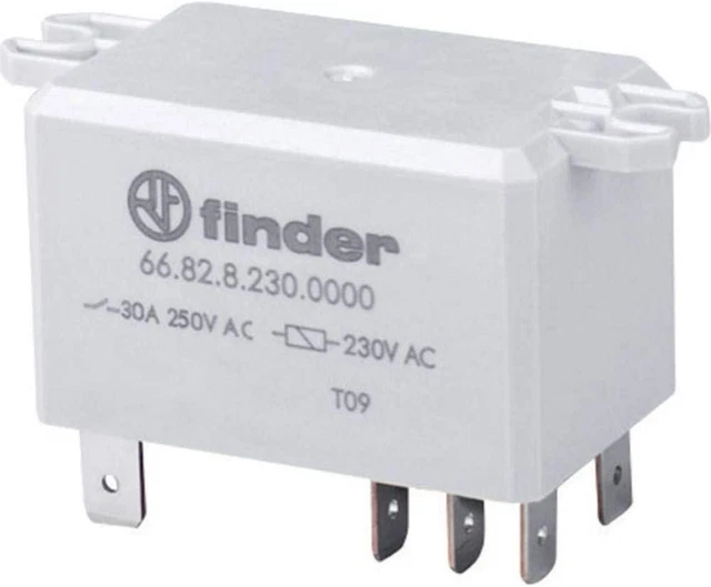 Relè Finder 66.82.9.024.0000 - Inserimento, bobina 30 A, 24 V DC, 30 A, DPDT nuovo