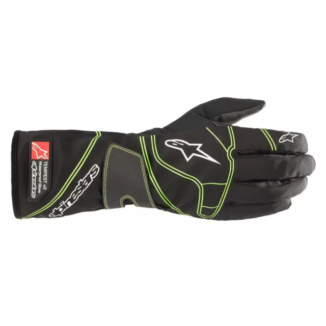 Alpinestars Tempest V2 Imperméable Chariot Gant - Noir / Fluo Vert - Toutes