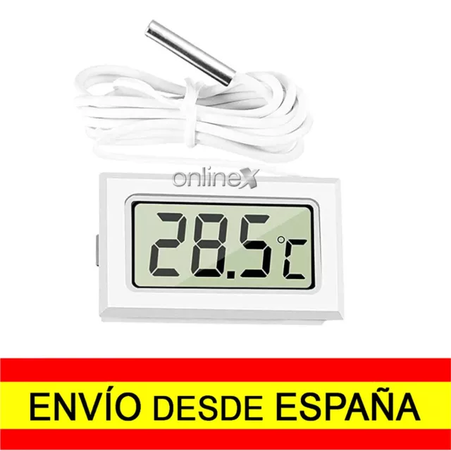 Mini Termómetro Digital LCD con Sonda Impermeable Medición de Temperatura a5857