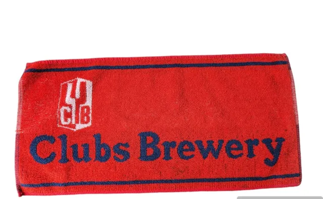 Rare Vintage Clubs Brewery Pub Bar Beer Towel Breweriana Man Cave