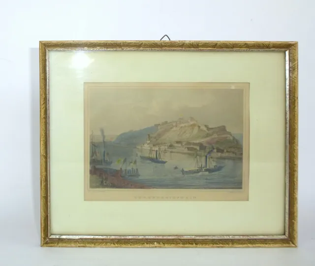 Kolorierter Stahlstich von J. Richter Georg Osterwald Ehrenbreitstein Hafen