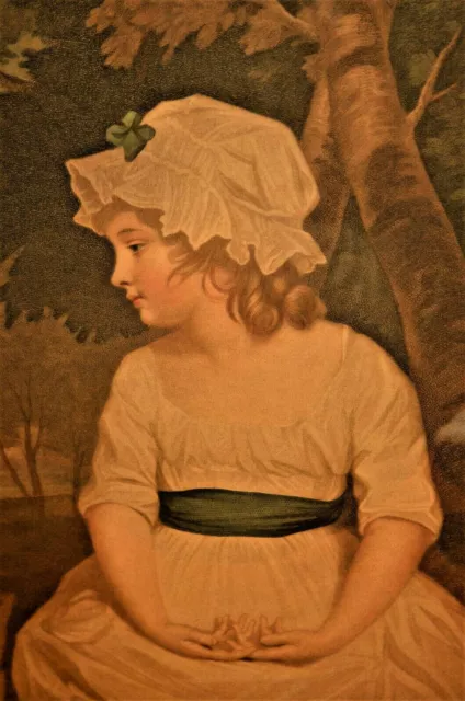 SIR JOSHUA REYNOLDS Original Vintage Simplicity Child Portrait Mezzotint Etching