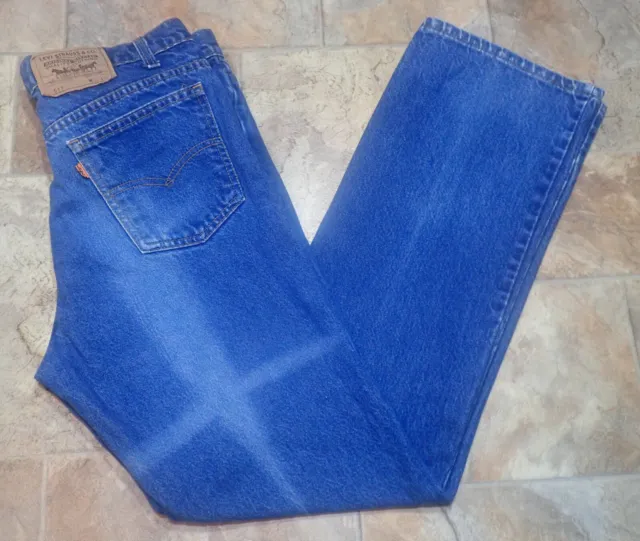 Vintage Levis 517 Orange Tab Boot Cut Jeans Tag Size 34x32 “Perfect Fade Denim"