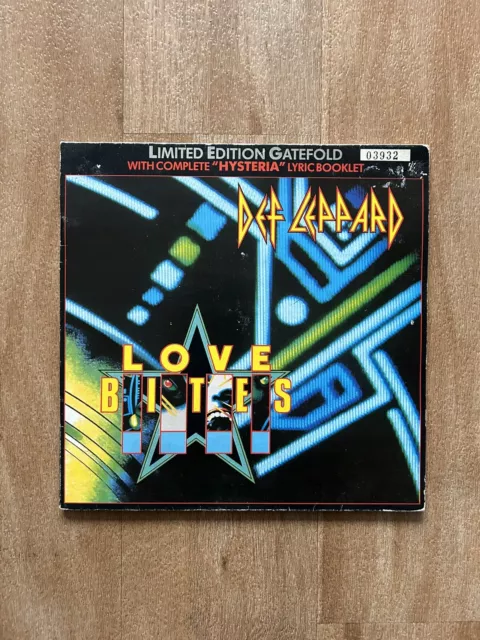 Def Leppard Love Bites 7” Vinyl Limited Edition Gatefold Hysteria Lyric Booklet