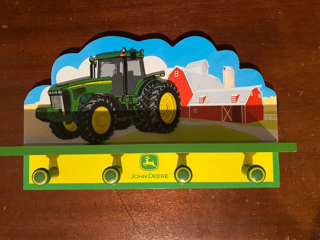 John Deere Childrens Coat Rack Super Preowned Condition Heavy Wood