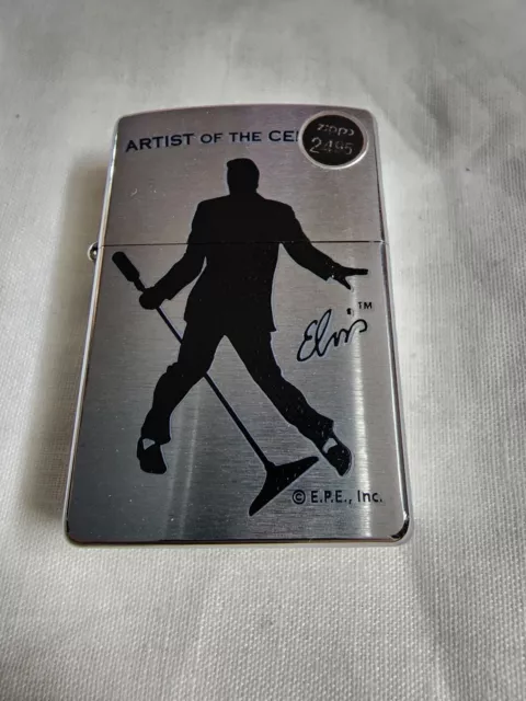 Zippo 2002 Lighter Elvis Artist Of The Century With Box. NEW SEALED UNUSED. RARE 2