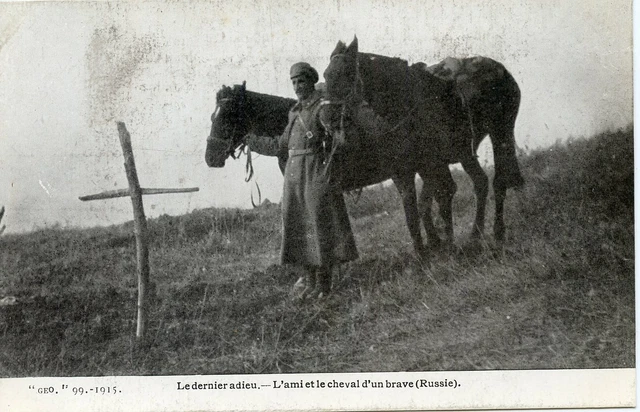 Ww1 // Cpa Guerre Militaire Le Dernier Aveu L'ami Et Le Cheval D'un Brave Russie