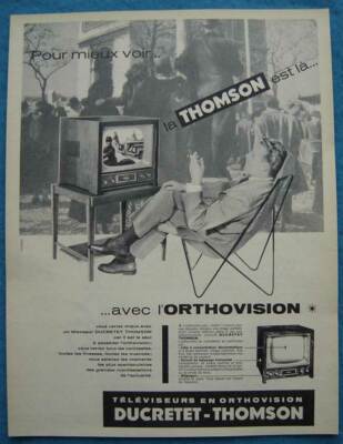 Ducretet Publicité Papier Poste Radio Ducretet Thomson De 1957 