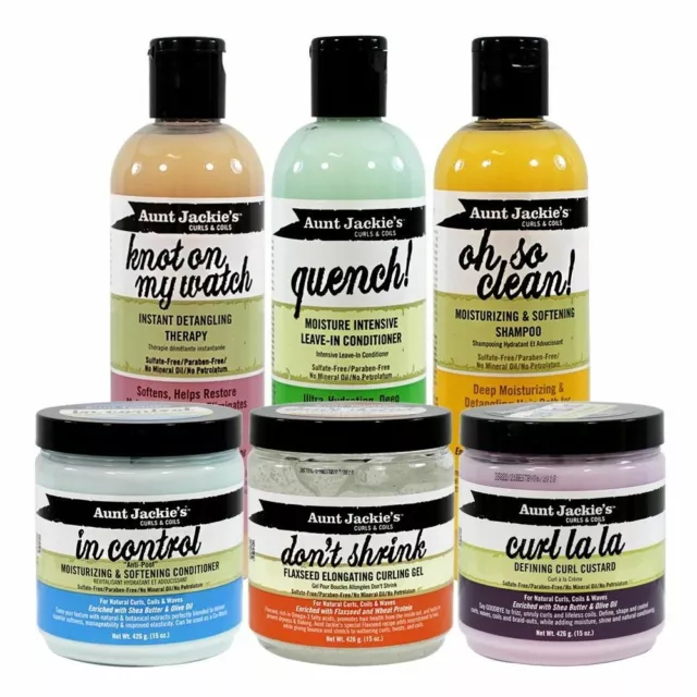 Aunt Jackie's Curls & Coils Moisturising Hair Care Styling Products Full Range