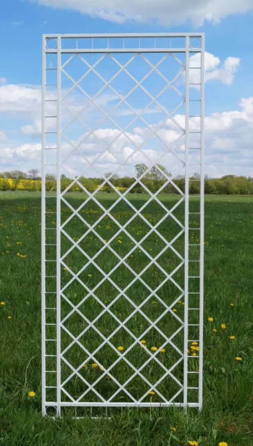 Metall Eisen Rankgitter Rankhilfe Wandgitter Meran 100 XXL verzinkt weiss 240 cm