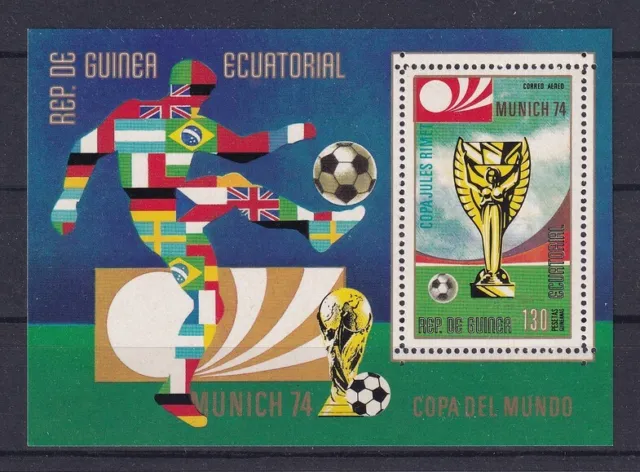 Guinea  Ecuartorial Äquatorialguinea Block zur Fußball WM 1974 postfrisch **