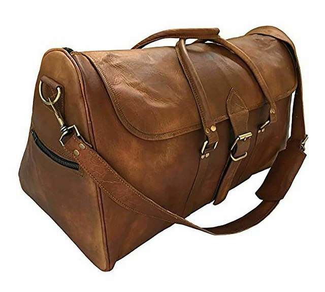 Sac Sport Cuir Vintage Homme - Grand Sac Week-End 76cm Main (Voyage, Gym, Randonnée)