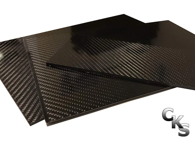 (1) Carbon Fiber Plate - 200mm x 300mm x 3mm Thick - 100% -3K Tow, Plain...