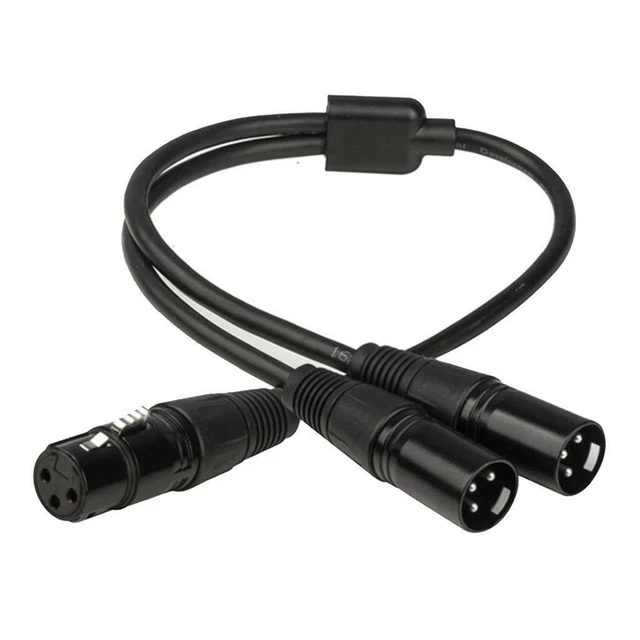 Cavo audio bilanciato da XLR 3 pin femmina a doppio 2 maschio per kit audio