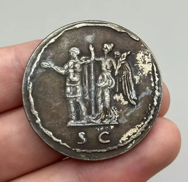 wonderful ancient roman silver senatorial coin S.C depicting winged Nike