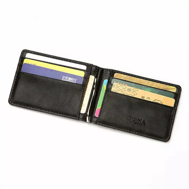 RFID MEN'S LEATHER Slim Bifold Money Clip Wallet Front Pocket Credit ...