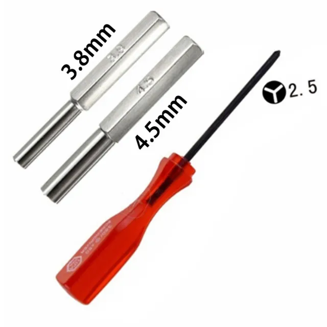 3.8mm + 4.5mm + triwing security screwdriver bit set for N64 game boy Gut O-il