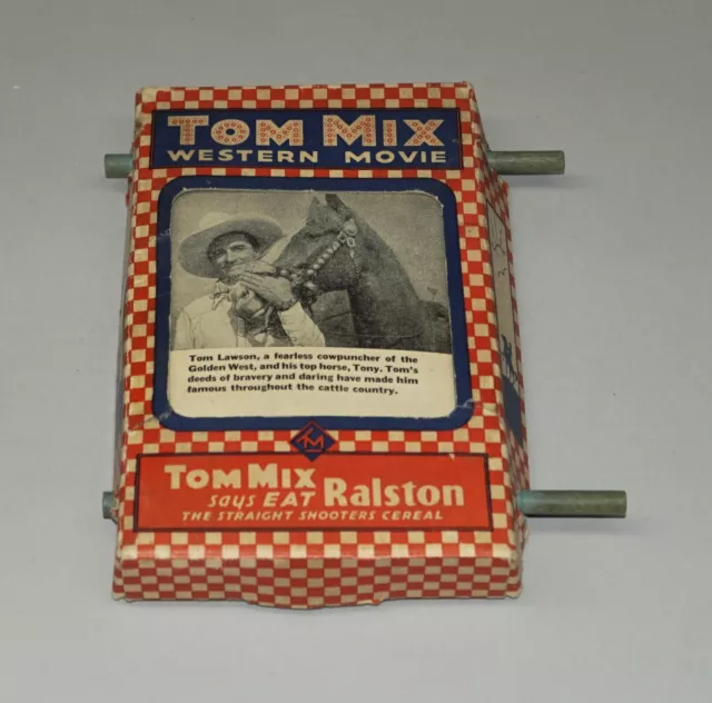 Circa 1940S Tom Mix Ralston Cereal Premium Western Movie Cardboard Toy 4"X7"X1"