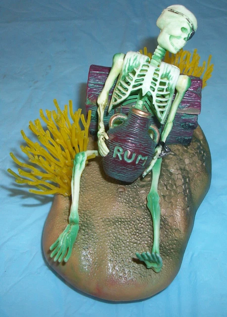 Pirate Skeleton Drinking Rum II Penn Plax Aquarium Bubbler Decoration 1990 NR