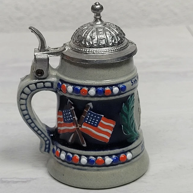 VTG Thewalt Lidded Beer Stein Ltd Ed 1227 of 10000 W Germany James  Monroe 2.5"