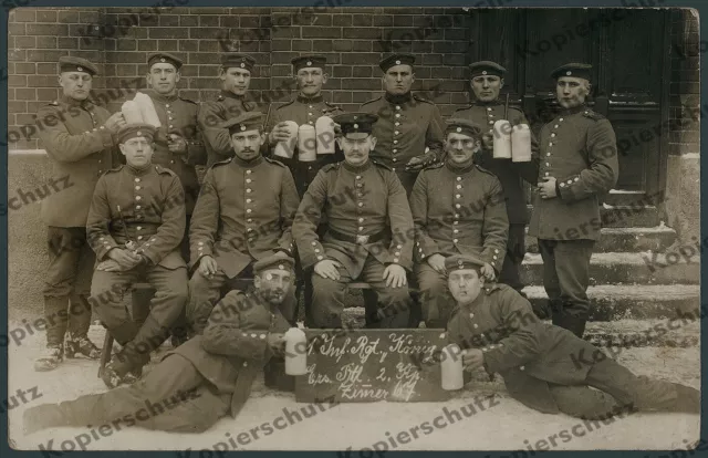 Königreich Bayern Armee 1. IR „König“ Landser Bier Maßkrug München Marsfeld 1915