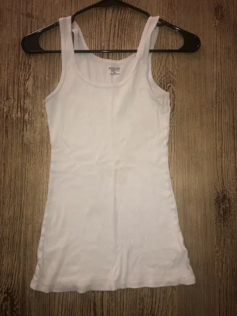 WOMEN'S WHITE RIBBED Mossimo Supply Co SZ M tank top. $4.00 - PicClick