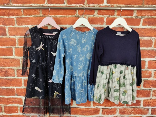 Girls Bundle Age 3-4 Years Next H&M Long Sleeve Dress Party Sequin Star 104Cm