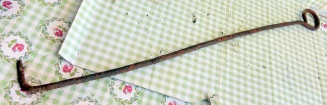 alter geschmiedeter Haken 🐷 Eisen zum Einhängen ca 46 cm Feuerhaken Sturmhaken