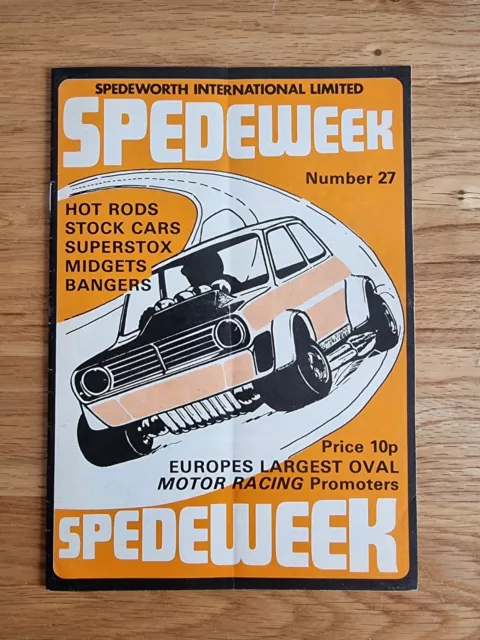 Spedeworth Spedeweek No 27 Aug 1974 Stock Car Superstox Banger Racing Programme