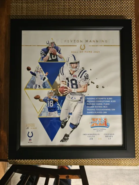 Two **Limited-Edition** Fanatics Peyton Manning Displays Colts & Broncos