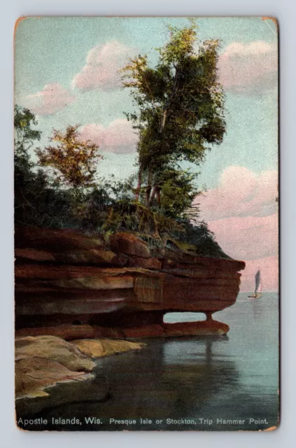 Apostle Islands WI-Wisconsin, Trip Hammer Point, Lake Superior, Vintage Postcard
