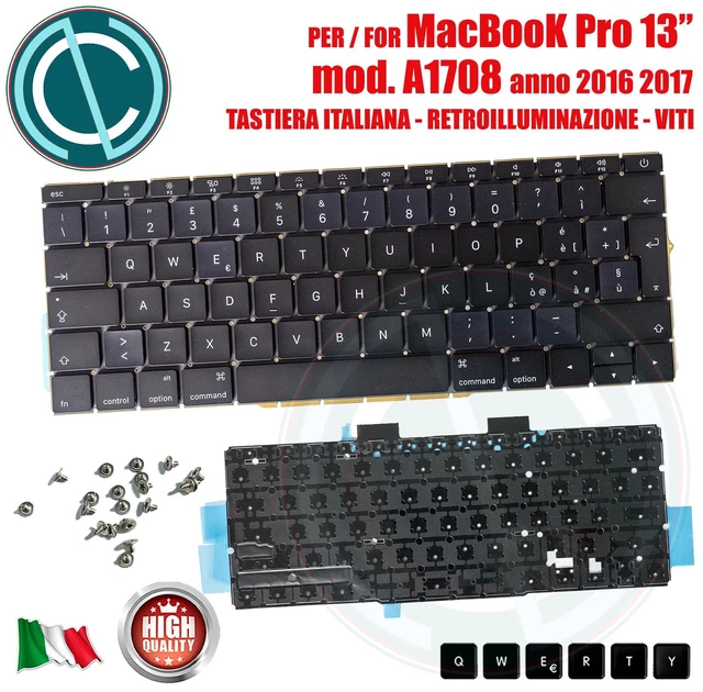 Tastiera Italiana Ita Apple Macbook Pro 13 Pollici A1708 2016 2017 Viti Pannello