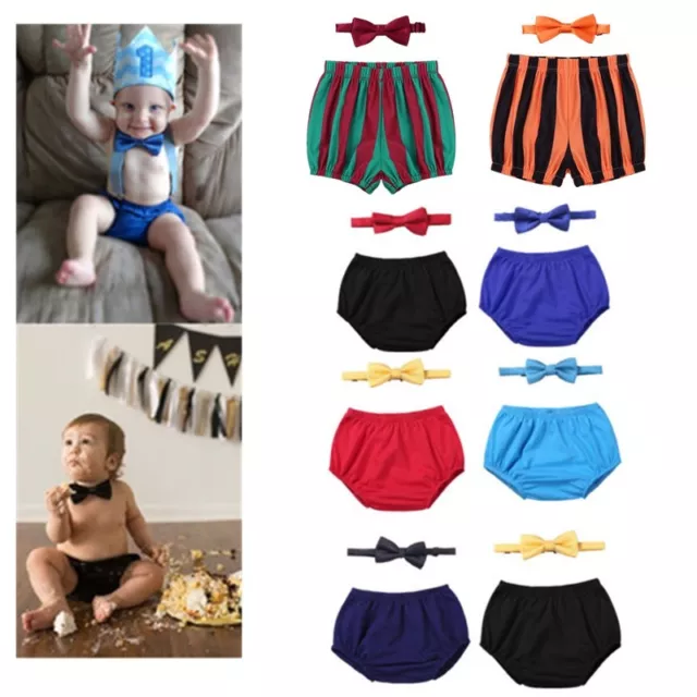 Baby Boys First Birthday Outfit Bloomers Diaper Cover Shorts Costume Photo Props