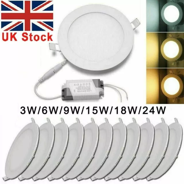 Ultra Slim Recessed LED Flat Panel Ceiling Spot Lights Downlights Spotlights UK