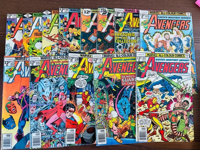 The AVENGERS 163 167 170 171 172 173 174 177 177 188 190 191 193 Geroge Perez