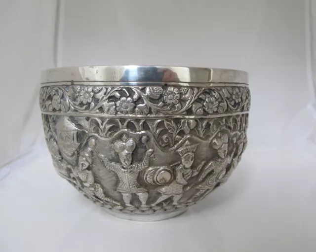 Wonderful Indian Raj period silver bowl Lucknow c1890