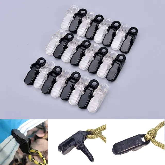 12pcs awning clamp tarp clips snap hangers tent camping survival tighten tool A
