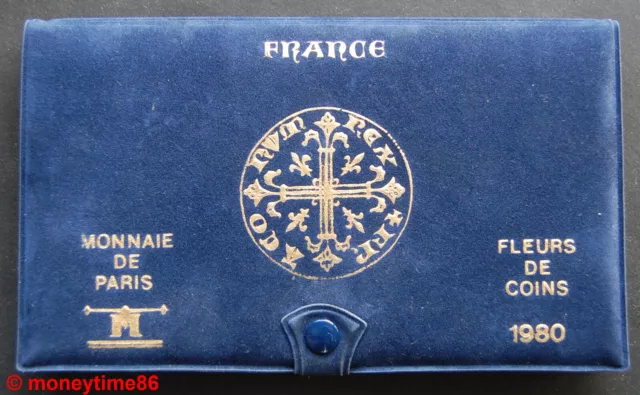 France COFFRET Monnaie de Paris Fleurs de coins 1980, très bel état