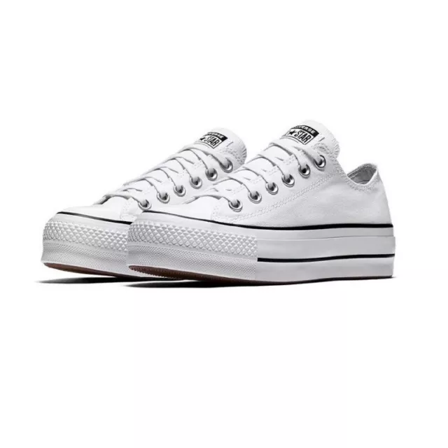 Scarpe da Donna Converse Platform Chuck Taylor All Star Ox Sneakers Bianca White