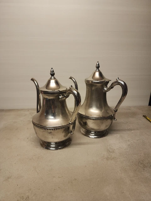 U3 Vintage Silver Tone Teapots / Lot Of 2