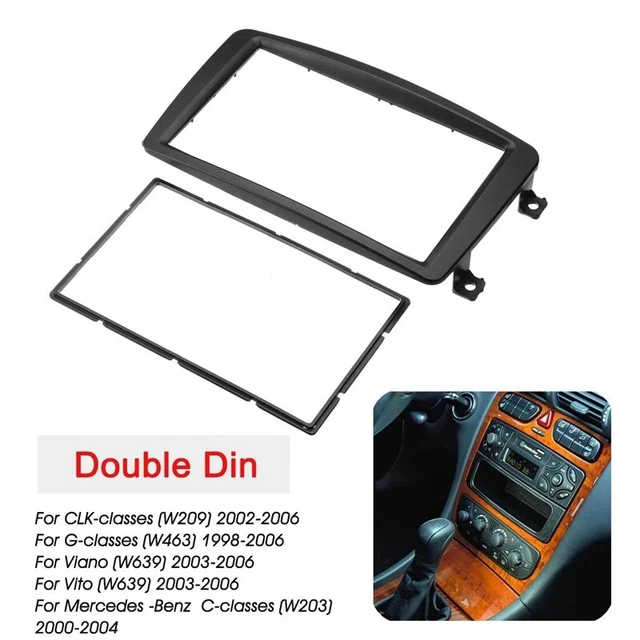 2 Din Car Radio Fascia Lettore DVD Pannello Kit Stereo Dash Frame per C CLK J8S1