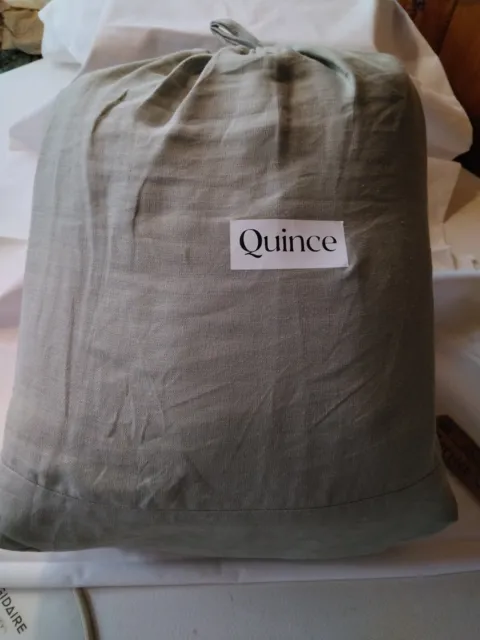 NWOT Quince King European Linen Sheet Set Sage  4 piece set. Never Out Of Bag