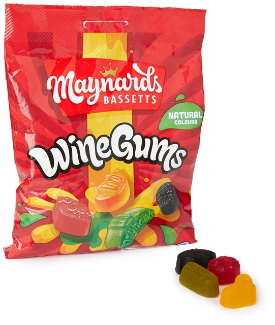 MAYNARDS BASSETTS WINE Gums Chewy FruitFlavoured Sweets 130g. Bag £13.