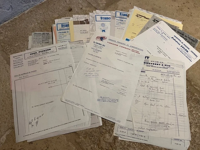 LOT SUR CAMBRAI factures - étiquettes anciennes - vieux papiers