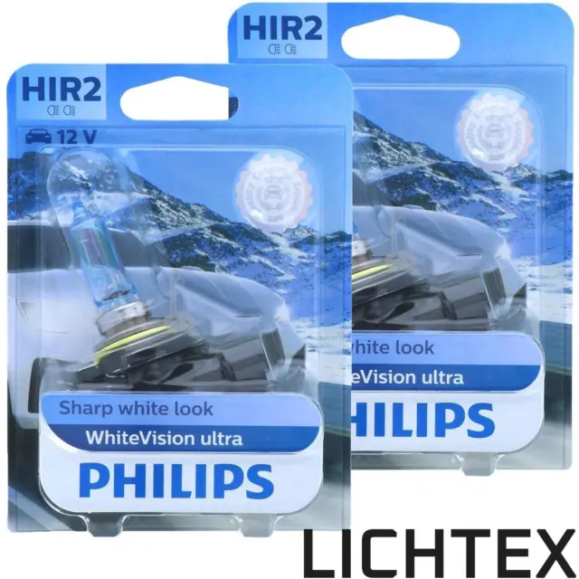 PHILIPS WhiteVision-Ultra unwiderstehlicher Look H1 H3 H4 H7 H8 H11 HB3 HB4 HIR2